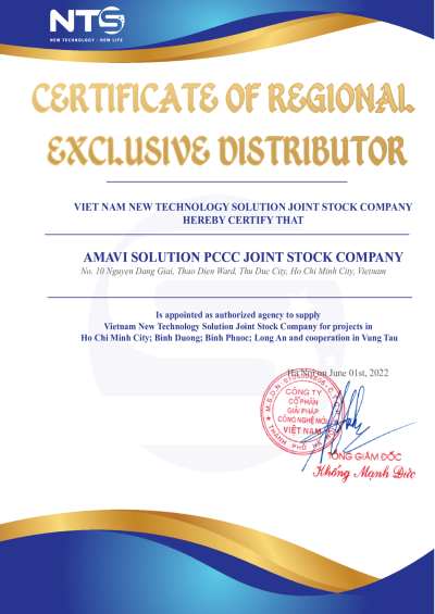 Distributor Certificate