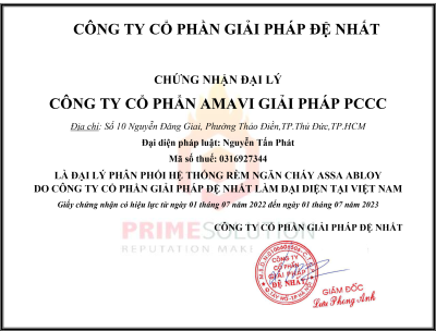 Chứng nhận đại lý đệ nhất